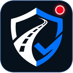 DashCam: Phone Recorder app icon — road shield with record light